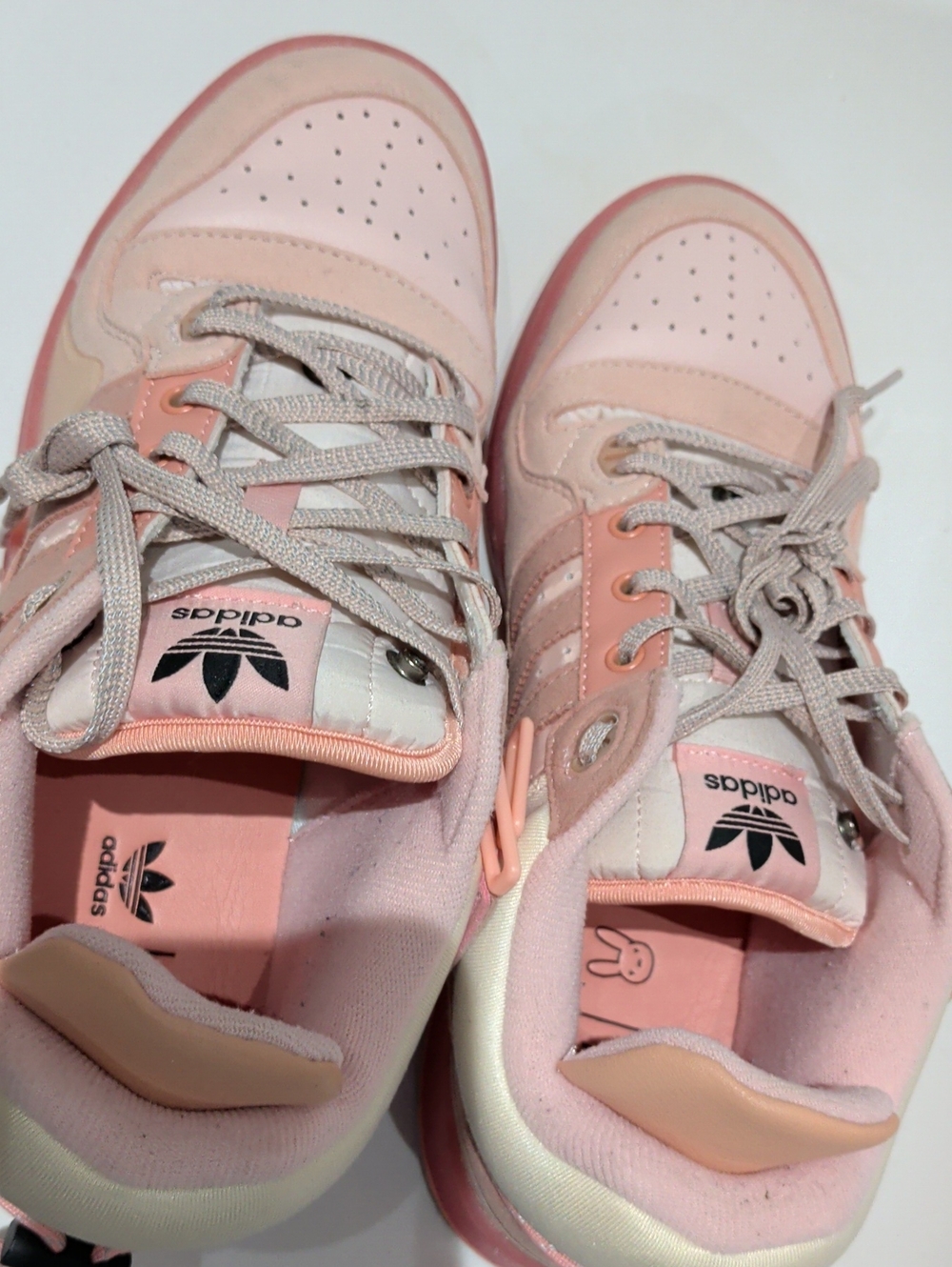 Bad Bunny Collaboration Unisex adidas  Pink and Cream Low-Top Sneakers